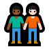 🧑🏾‍🤝‍🧑🏻 people holding hands: medium-dark skin tone, light skin tone display on Windows